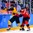GANGNEUNG, SOUTH KOREA - FEBRUARY 23: Canada's Rob Klinkhammer #12 battles for a loose puck with Germany's Daryl Boyle #7 during semifinal round action at the PyeongChang 2018 Olympic Winter Games. (Photo by Andrea Cardin/HHOF-IIHF Images)

